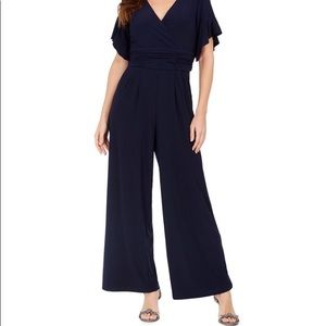 Jessica Howard Petite Ruched Wide-Leg Jumpsuit